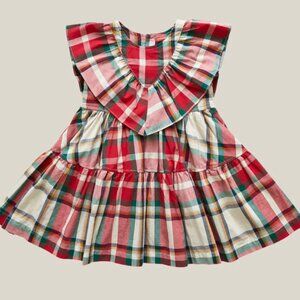 Pink Chicken - Girls Raphaela Dress in Holiday Tartan Size 6Y